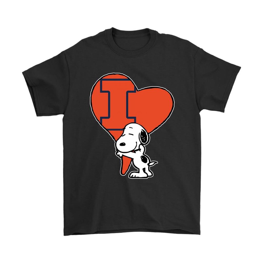 Snoopy Hugs The Illinois Fighting Illini Heart Ncaa Shirts