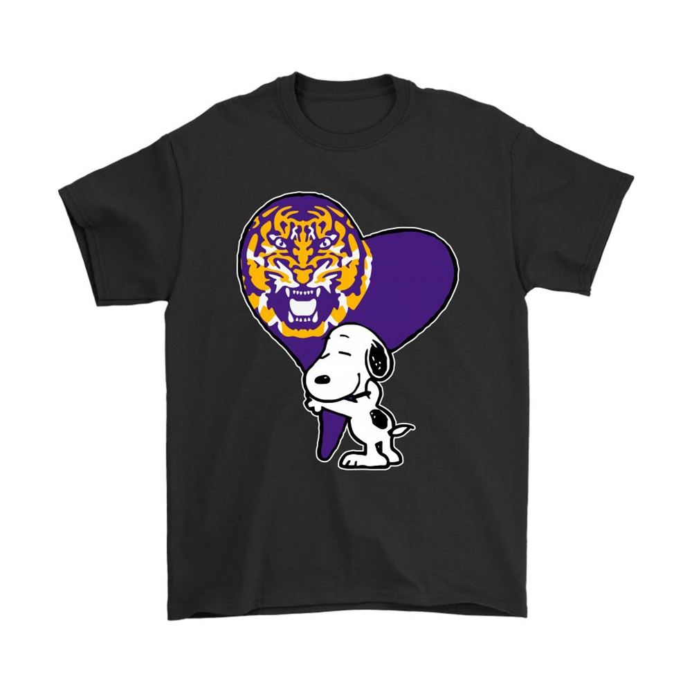 Snoopy Hugs The Lsu Tigers Heart Ncaa Shirts