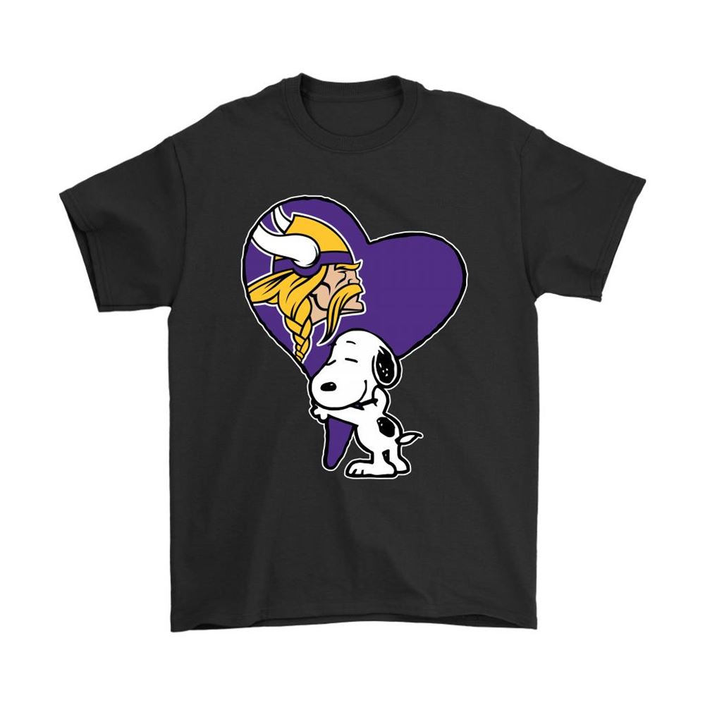 Snoopy Hugs The Minnesota Vikings Heart Nfl Shirts