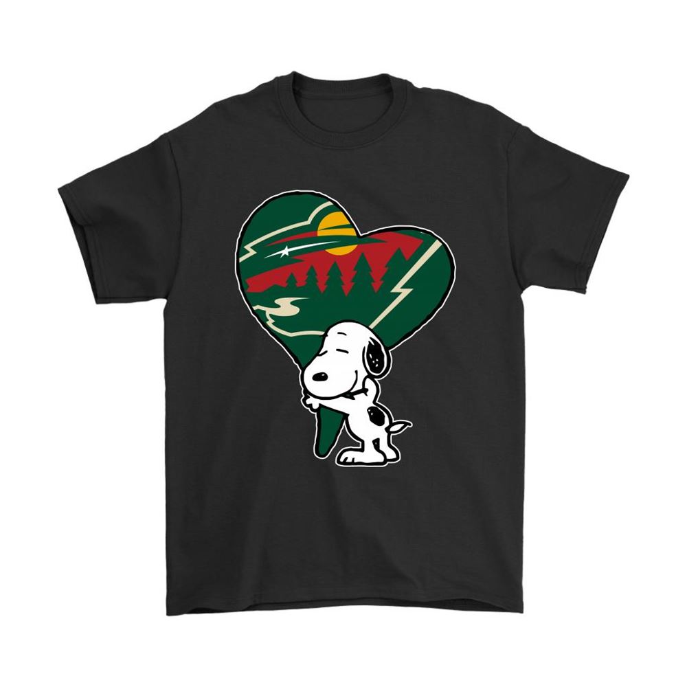 Snoopy Hugs The Minnesota Wild Heart Nhl Shirts