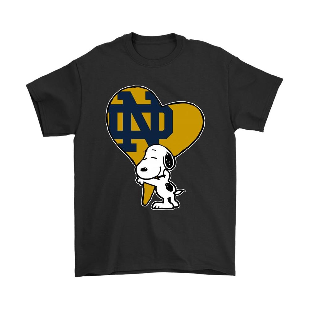 Snoopy Hugs The Notre Dame Fighting Irish Heart Ncaa Shirts