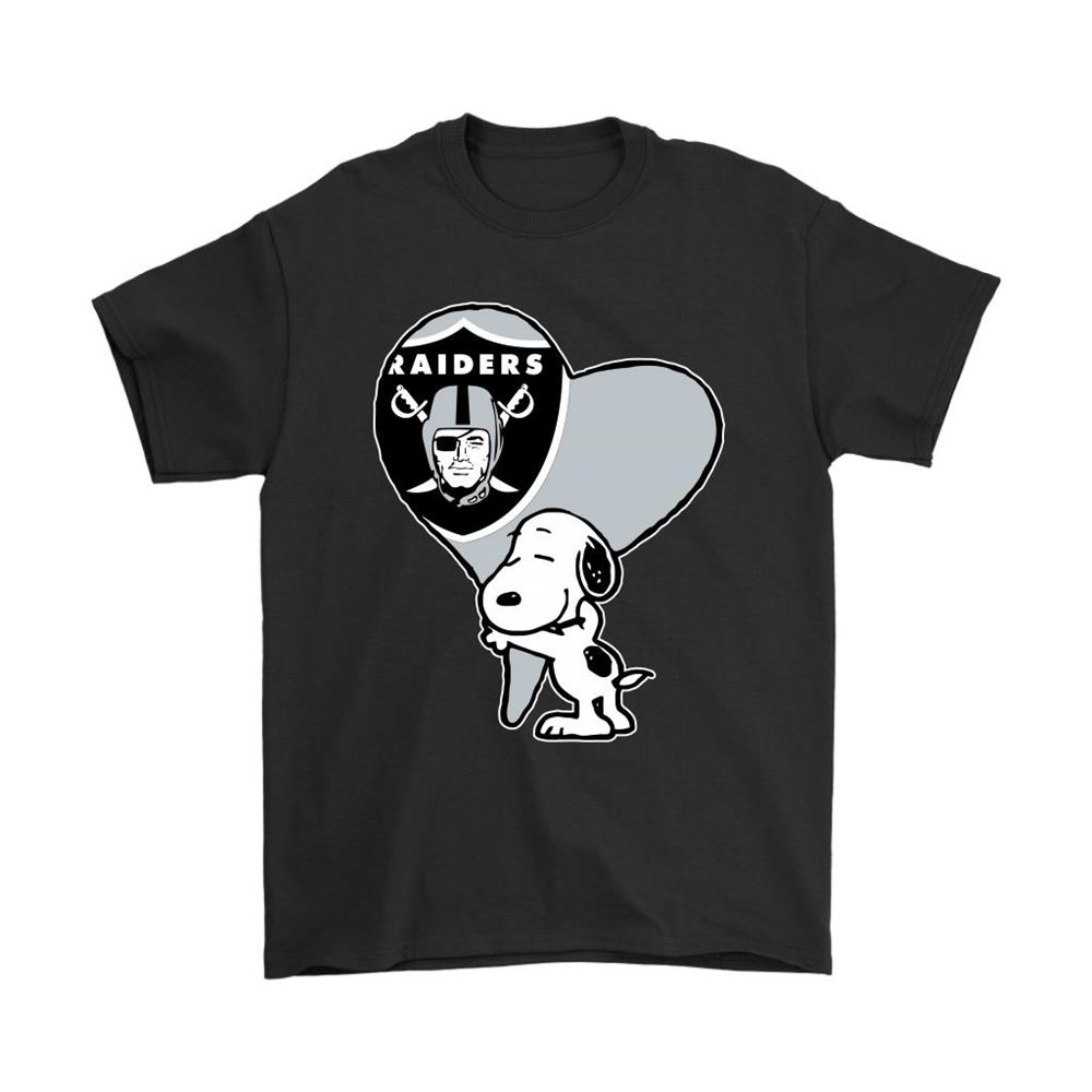 Snoopy Hugs The Oakland Raiders Heart Nfl Shirts