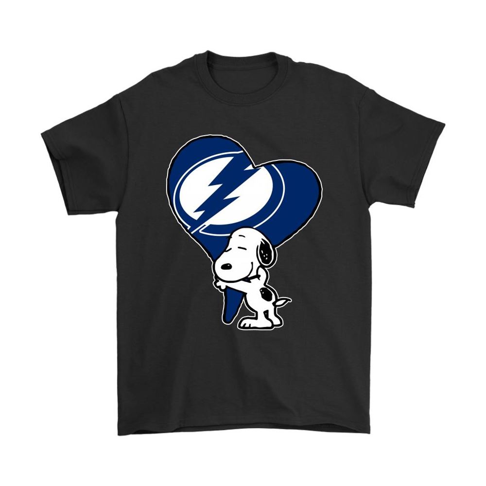 Snoopy Hugs The Tampa Bay Lightning Heart Nhl Shirts