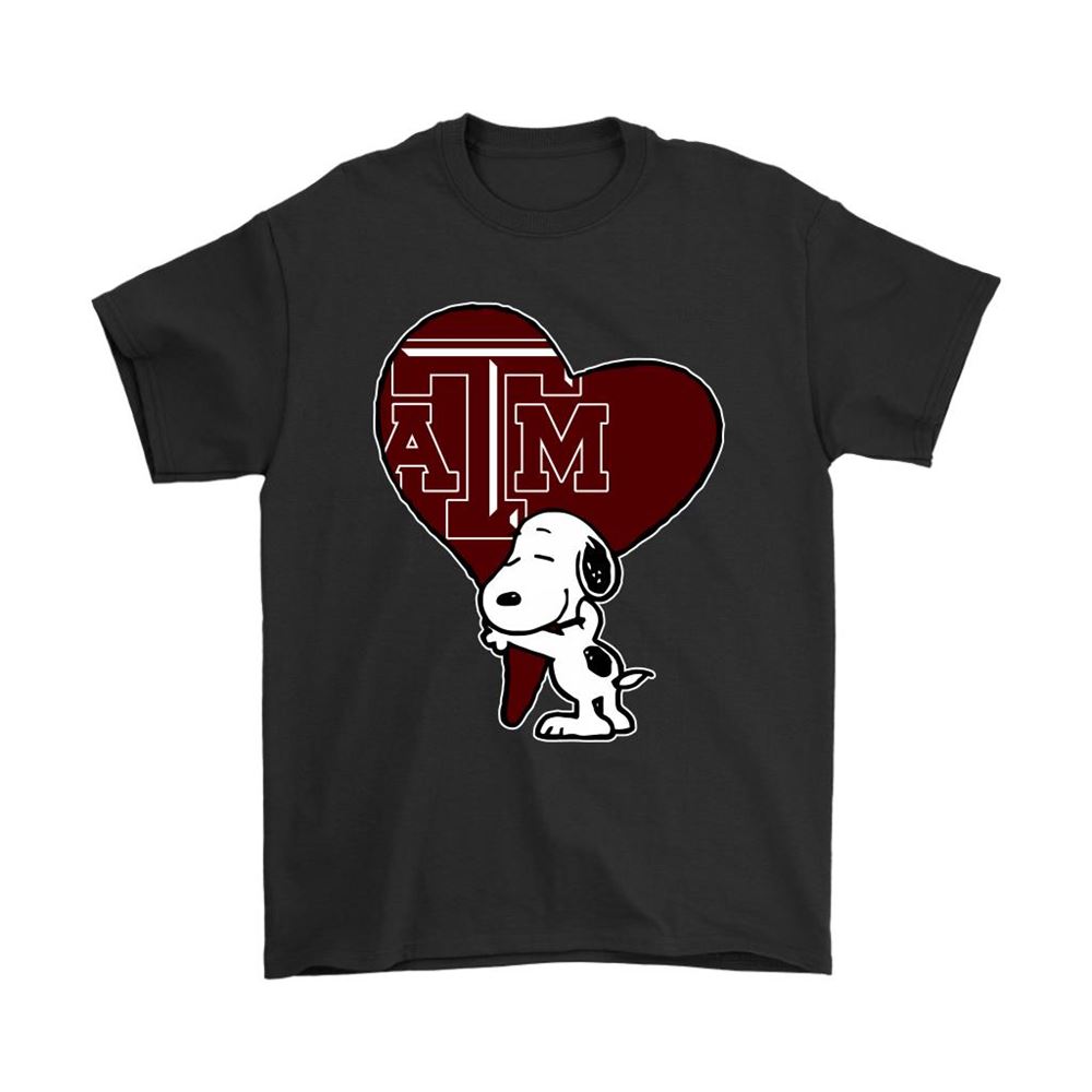 Snoopy Hugs The Texas Am Aggies Heart Ncaa Shirts