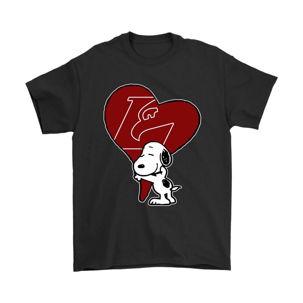 Snoopy Hugs The Wisconsin-la Crosse Eagles Heart Ncaa Shirts