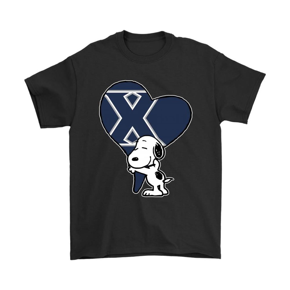Snoopy Hugs The Xavier Musketeers Heart Ncaa Shirts