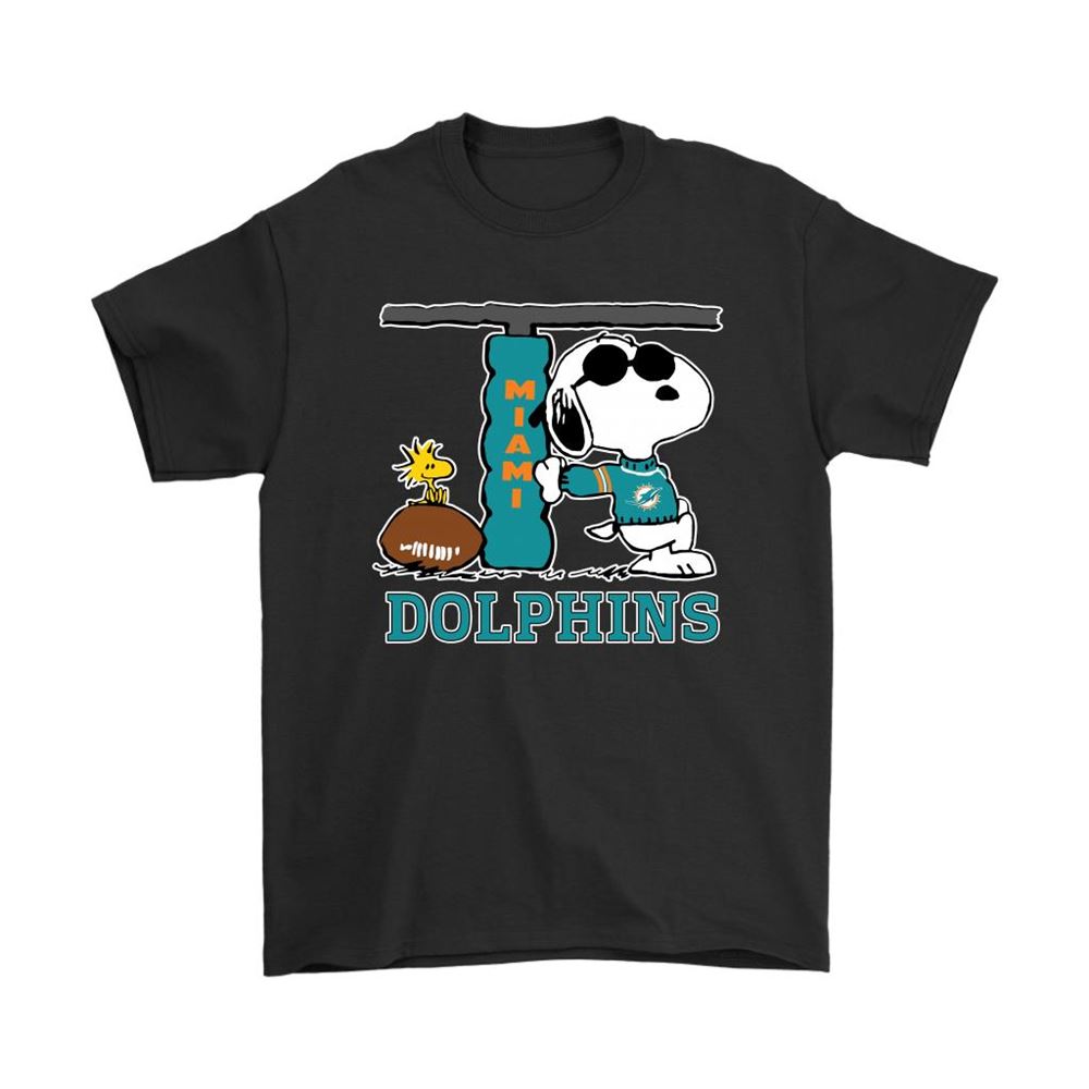 Snoopy Joe Cool And Woodstock The Miami Dolphins Nfl Shirts