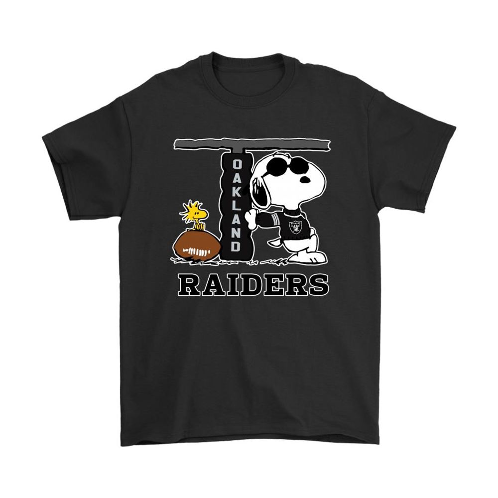 Snoopy Joe Cool And Woodstock The Oakland Raiders Nfl Shirts