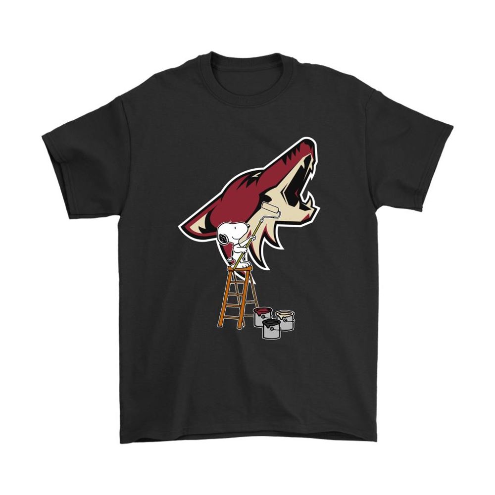 Snoopy Paints The Arizona Coyotes Logo Nhl Ice Hockey Shirts