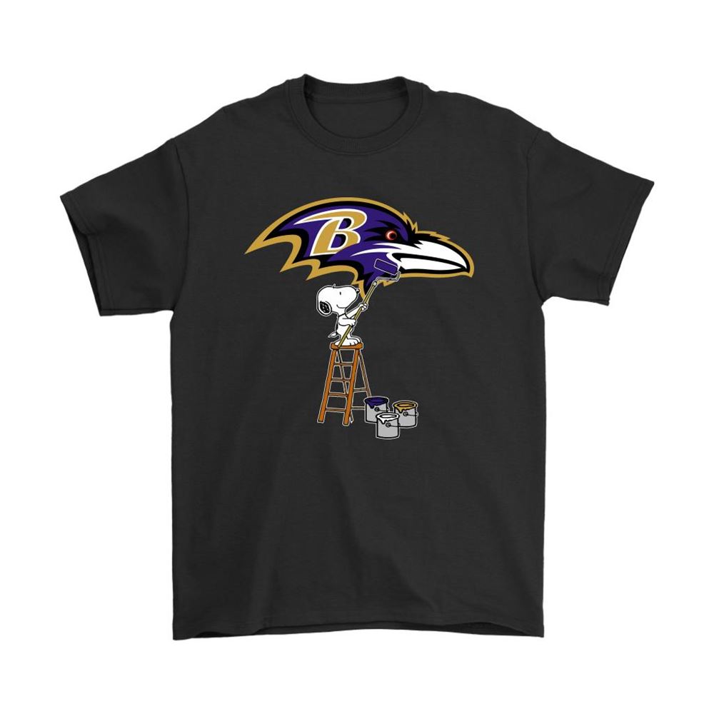Snoopy Paints The Baltimore Ravens Logo Nfl Football Shirts