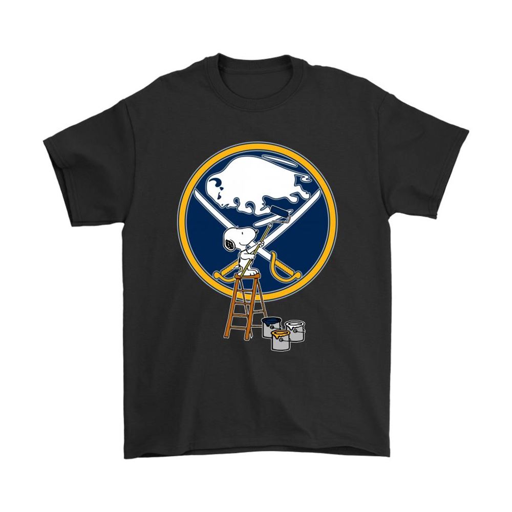 Snoopy Paints The Buffalo Sabres Logo Nhl Ice Hockey Shirts