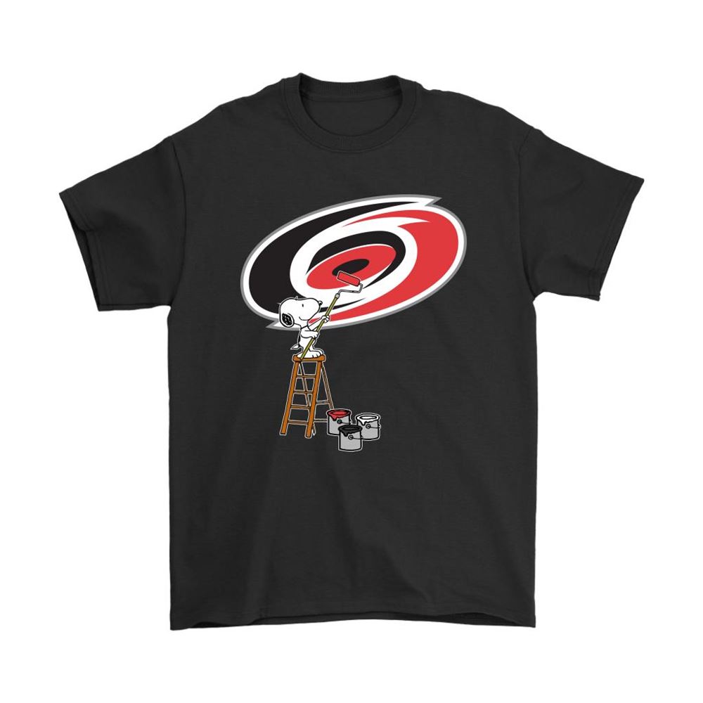 Snoopy Paints The Carolina Hurricanes Logo Nhl Ice Hockey Shirts