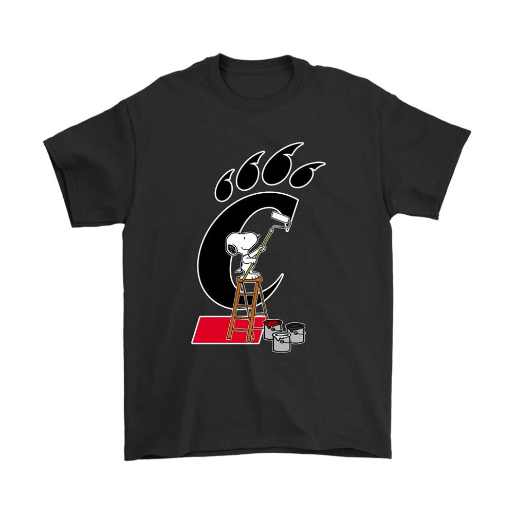 Snoopy Paints The Cincinnati Bearcats Logo Ncaa Football Shirts