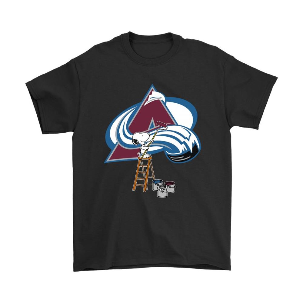 Snoopy Paints The Colorado Avalanche Logo Nhl Ice Hockey Shirts