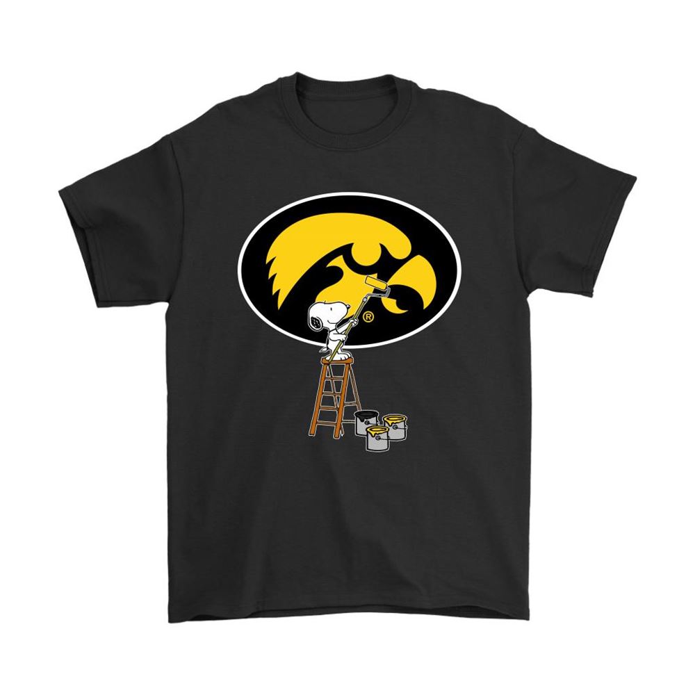 Snoopy Paints The Iowa Hawkeyes Logo Ncaa Football Shirts