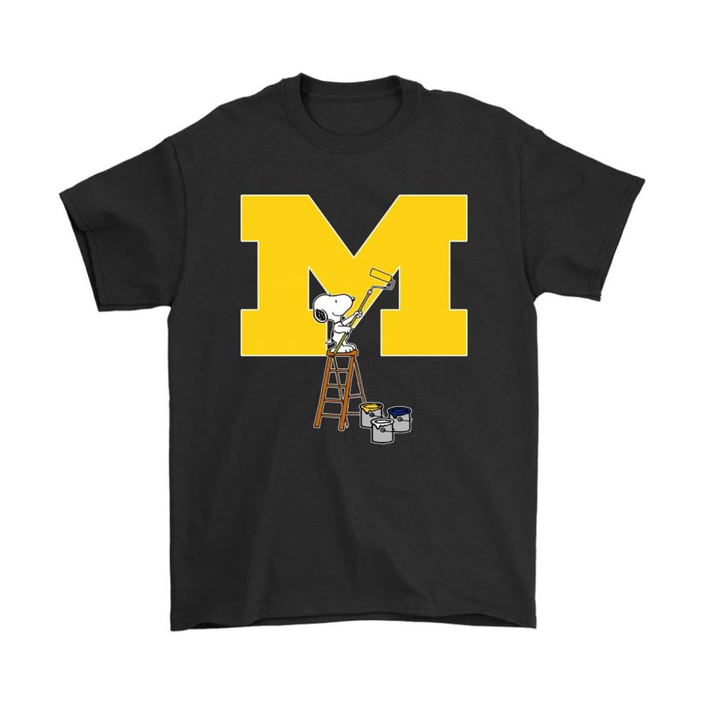 Snoopy Paints The Michigan Wolverines Logo Ncaa Football Shirts