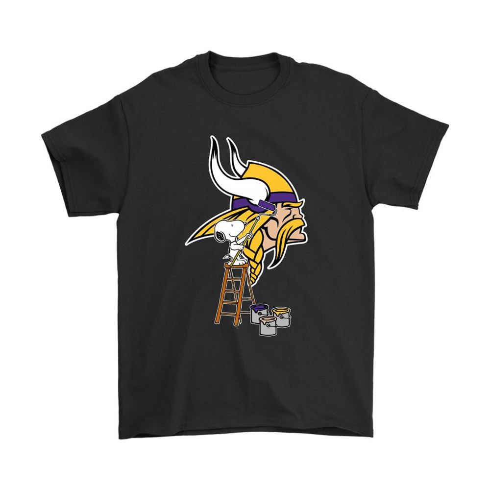 Snoopy Paints The Minnesota Vikings Logo Nfl Football Shirts