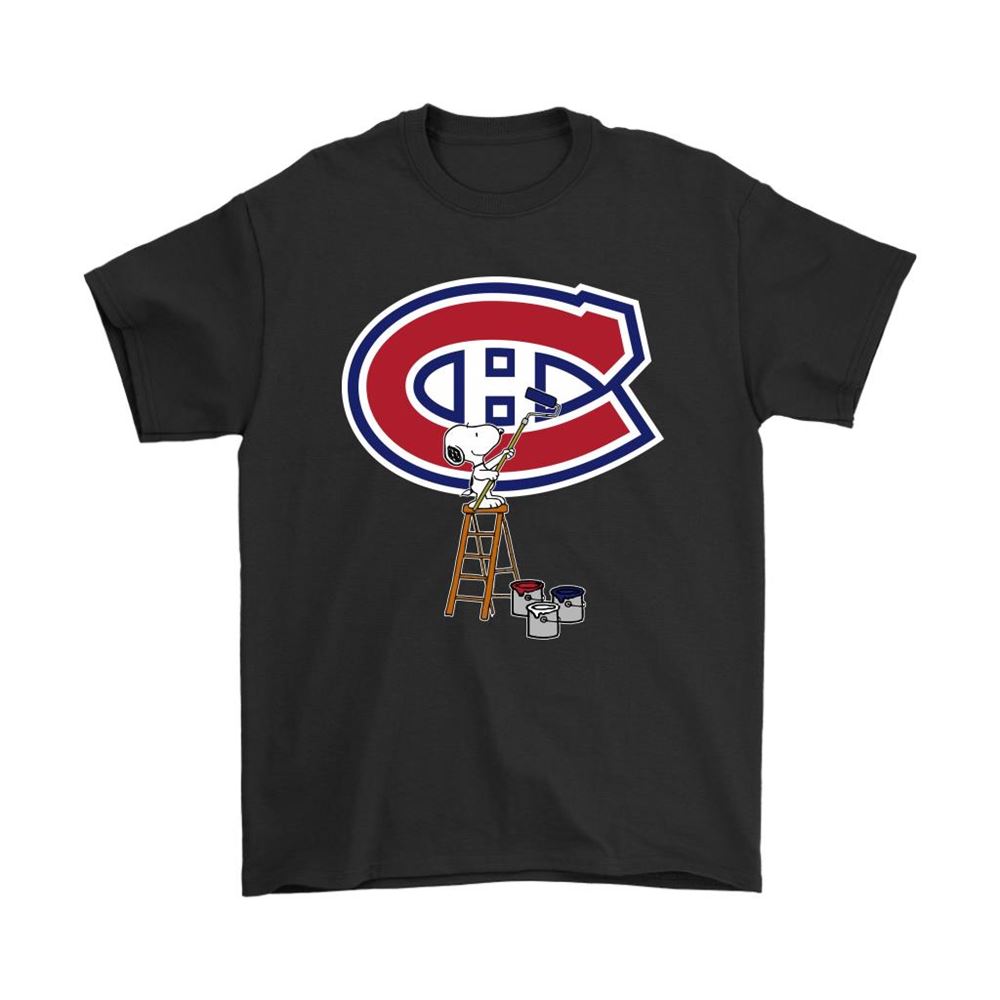 Snoopy Paints The Montreal Canadiens Logo Nhl Ice Hockey Shirts