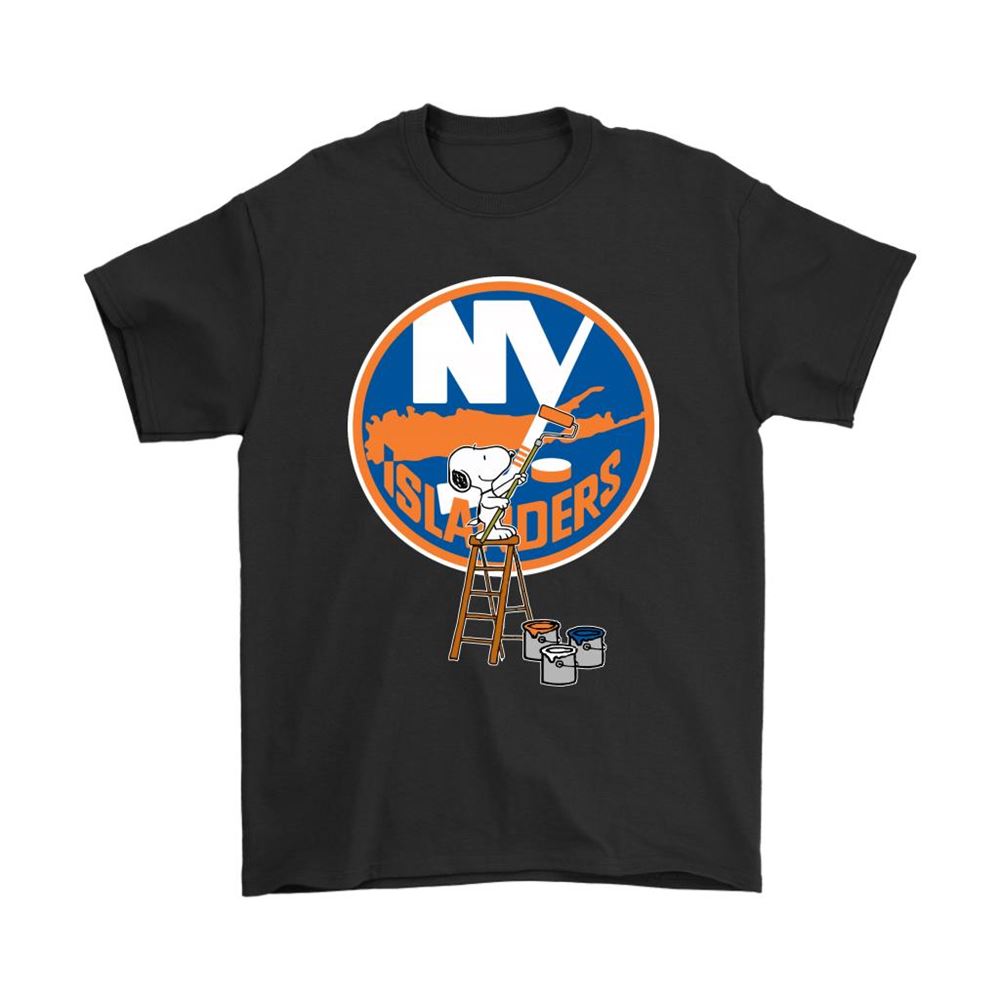Snoopy Paints The New York Islanders Logo Nhl Ice Hockey Shirts