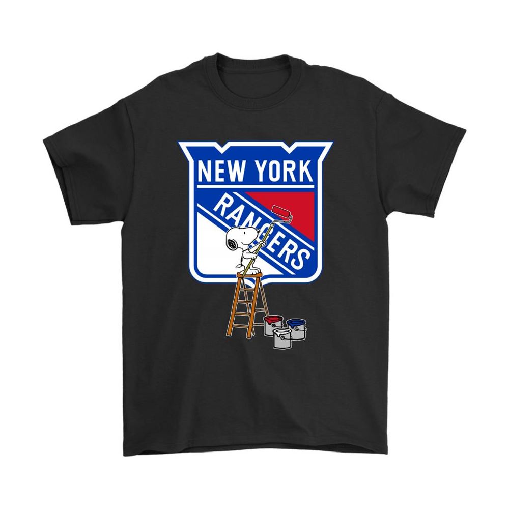 Snoopy Paints The New York Rangers Logo Nhl Ice Hockey Shirts