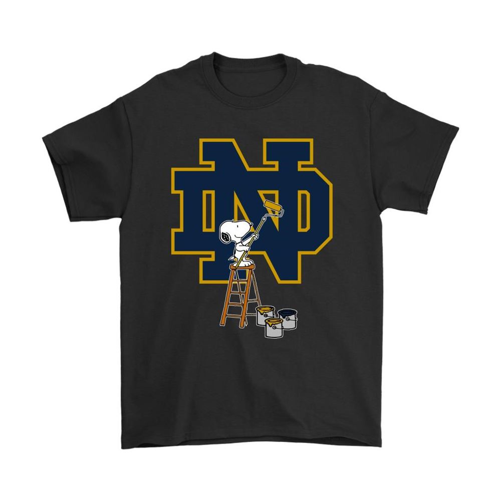 Snoopy Paints The Notre Dame Fighting Irish Logo Ncaa Football Shirts