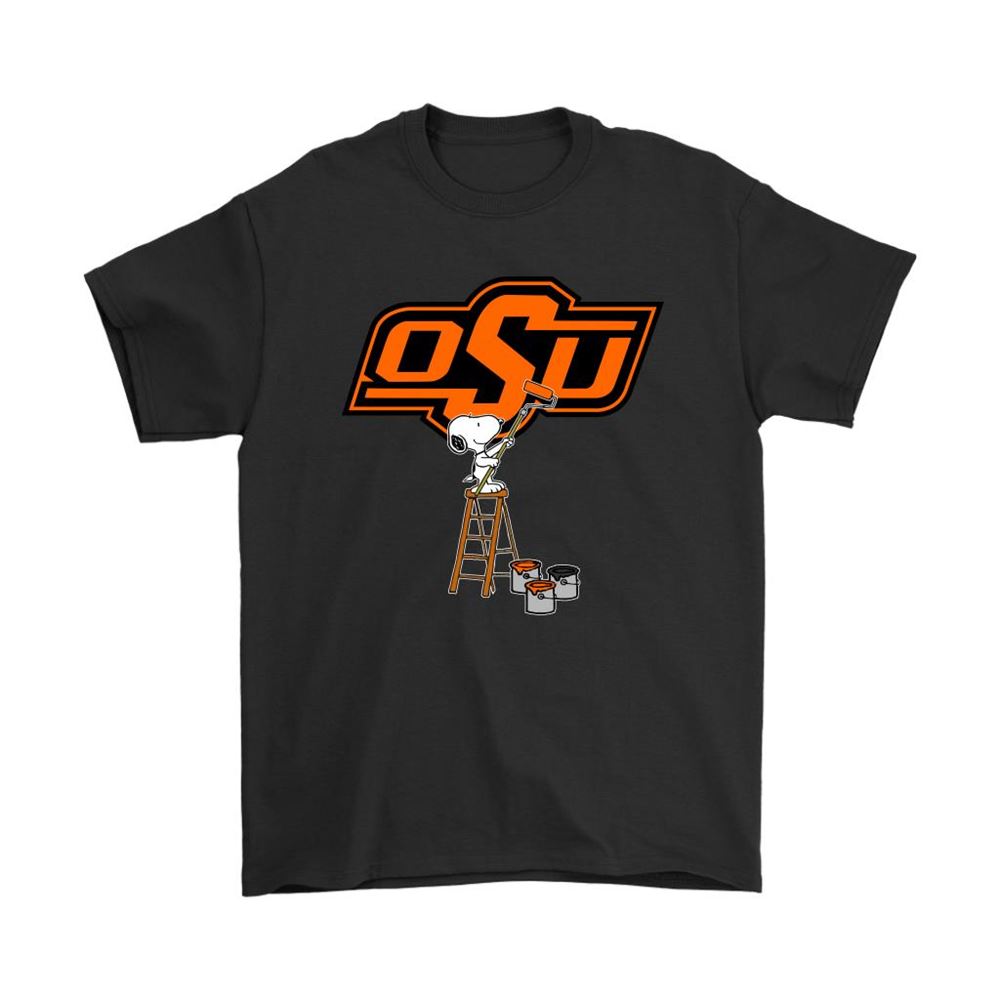 Snoopy Paints The Oklahoma State Cowboys Logo Ncaa Football Shirts