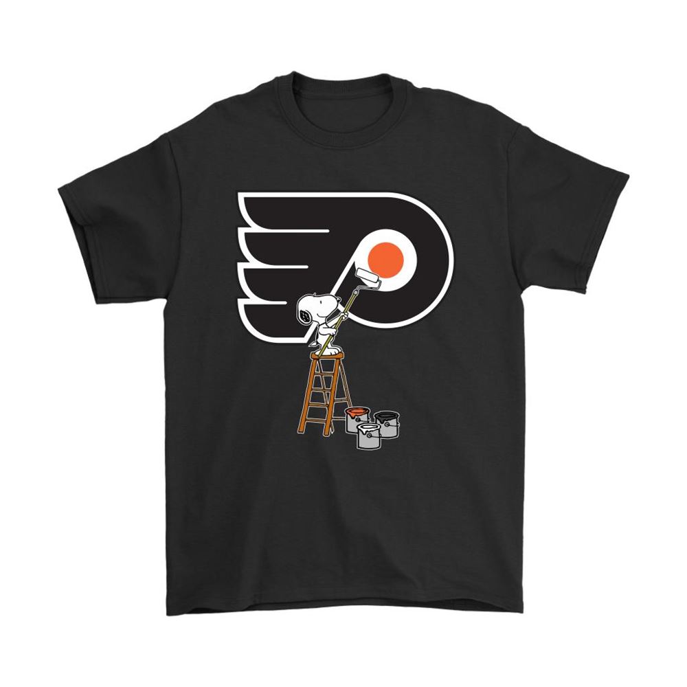 Snoopy Paints The Philadelphia Flyers Logo Nhl Ice Hockey Shirts