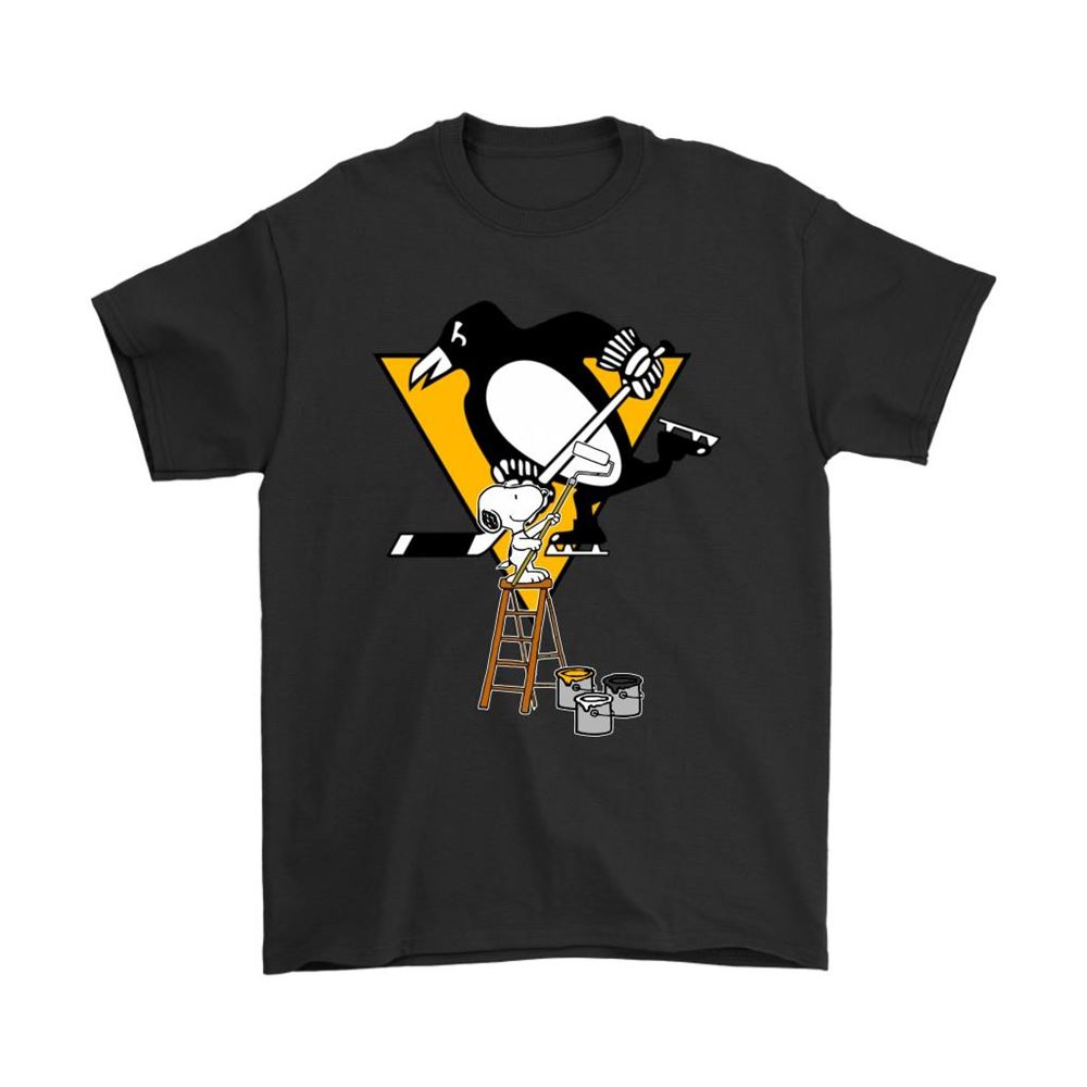Snoopy Paints The Pittsburgh Penguins Logo Nhl Ice Hockey Shirts