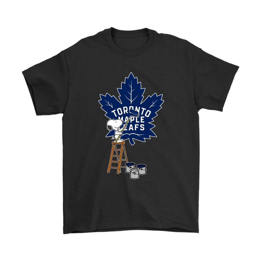 Snoopy Paints The Toronto Maple Leafs Logo Nhl Ice Hockey Shirts