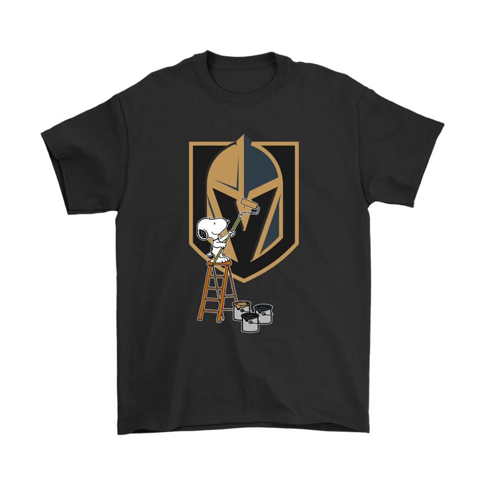 Snoopy Paints The Vegas Golden Knights Logo Nhl Ice Hockey Shirts