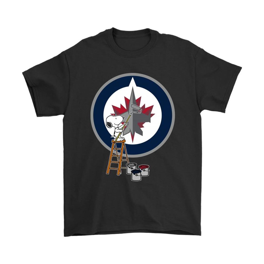Snoopy Paints The Winnipeg Jets Logo Nhl Ice Hockey Shirts