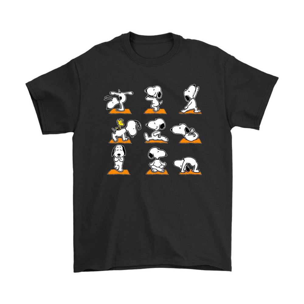 Snoopy Practices 9 Yoga Positions Shirts