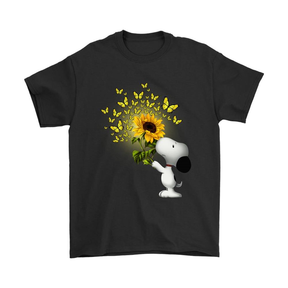 Snoopy With Sunflower And Butterflies Shirts