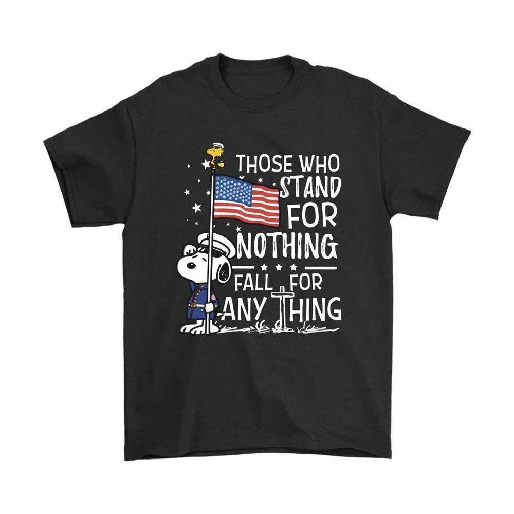 Stand For Nothing Fall For Anything Us Veteran Snoopy Shirts