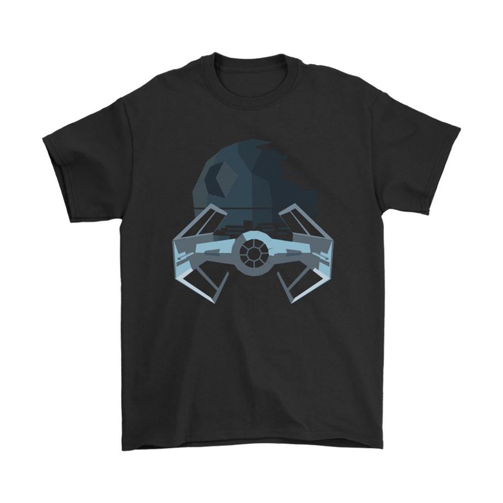 Star Wars Advance Tie Fighter And Death Star Polygon Art Shirts