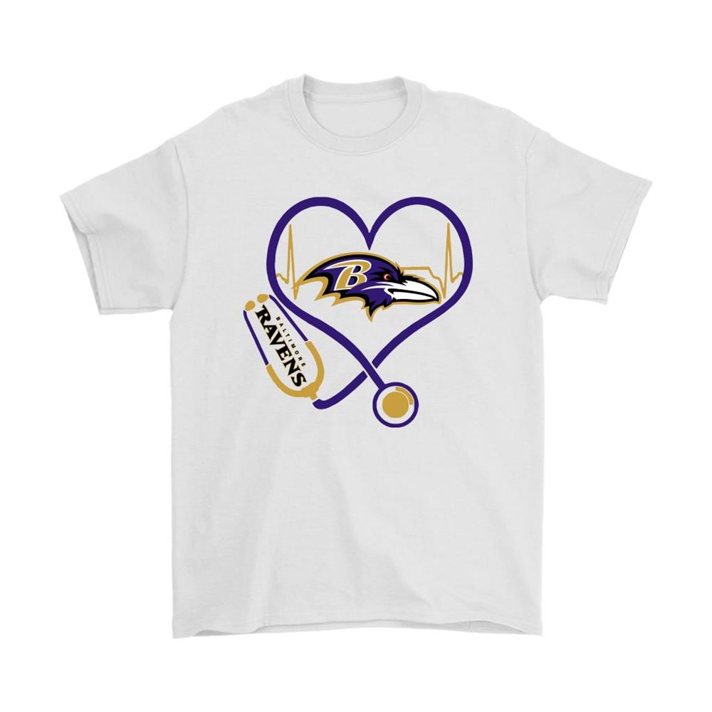 Stethoscope Heartbeat Nurse Symbol Baltimore Ravens Shirts