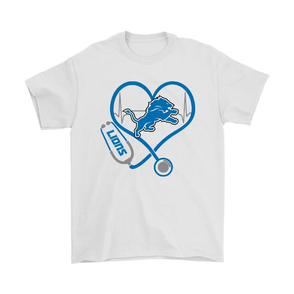 Stethoscope Heartbeat Nurse Symbol Detroit Lions Shirts