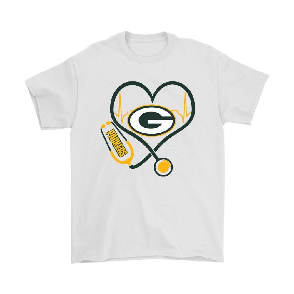 Stethoscope Heartbeat Nurse Symbol Green Bay Packers Shirts
