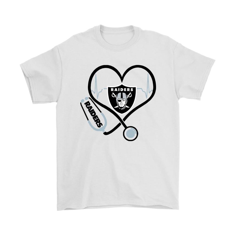 Stethoscope Heartbeat Nurse Symbol Oakland Raiders Shirts