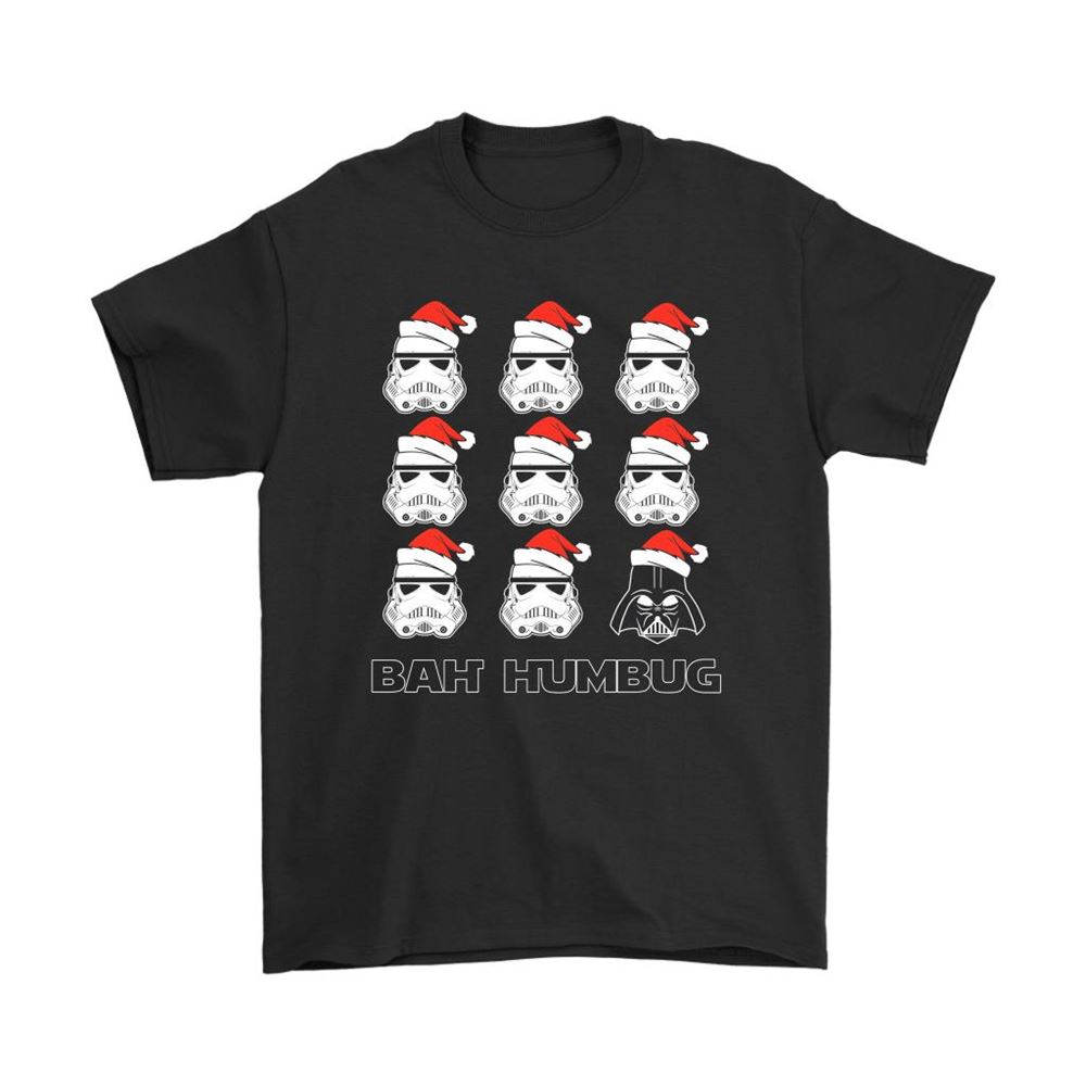 Stormtrooper And Darth Vader Bah Humbug Christmas Shirts