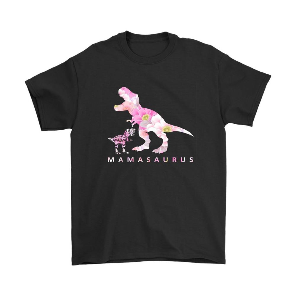 T-rex Mamasaurus Flower Pattern Child Puzzle Shirts