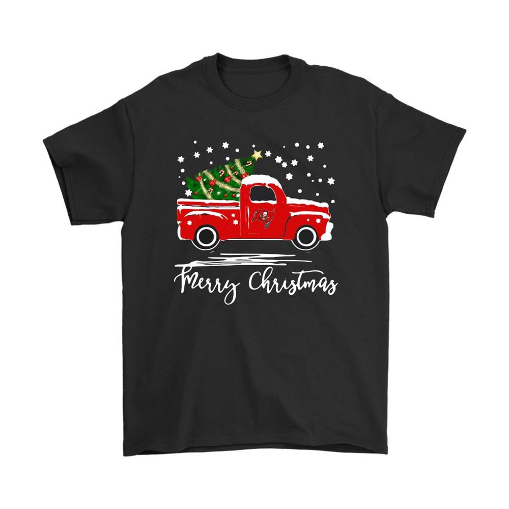 Tampa Bay Buccaneers Car With Christmas Tree Merry Christmas Shirts