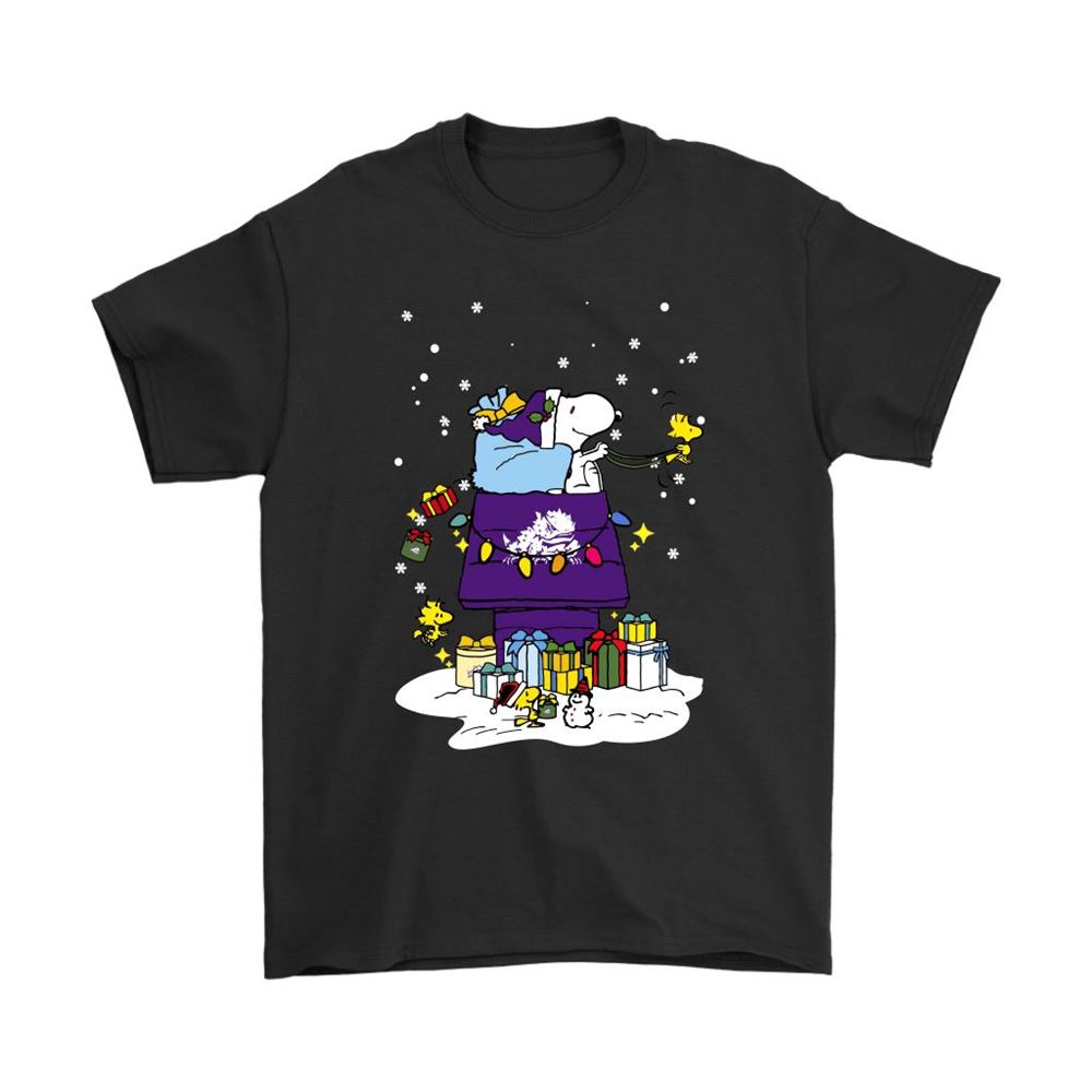Tcu Horned Frogs Santa Snoopy Brings Christmas To Town Shirts