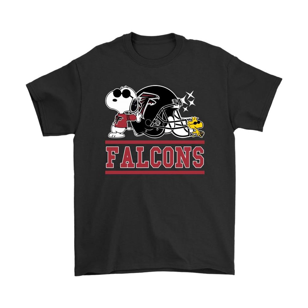 The Atlanta Falcons Joe Cool And Woodstock Snoopy Mashup Shirts