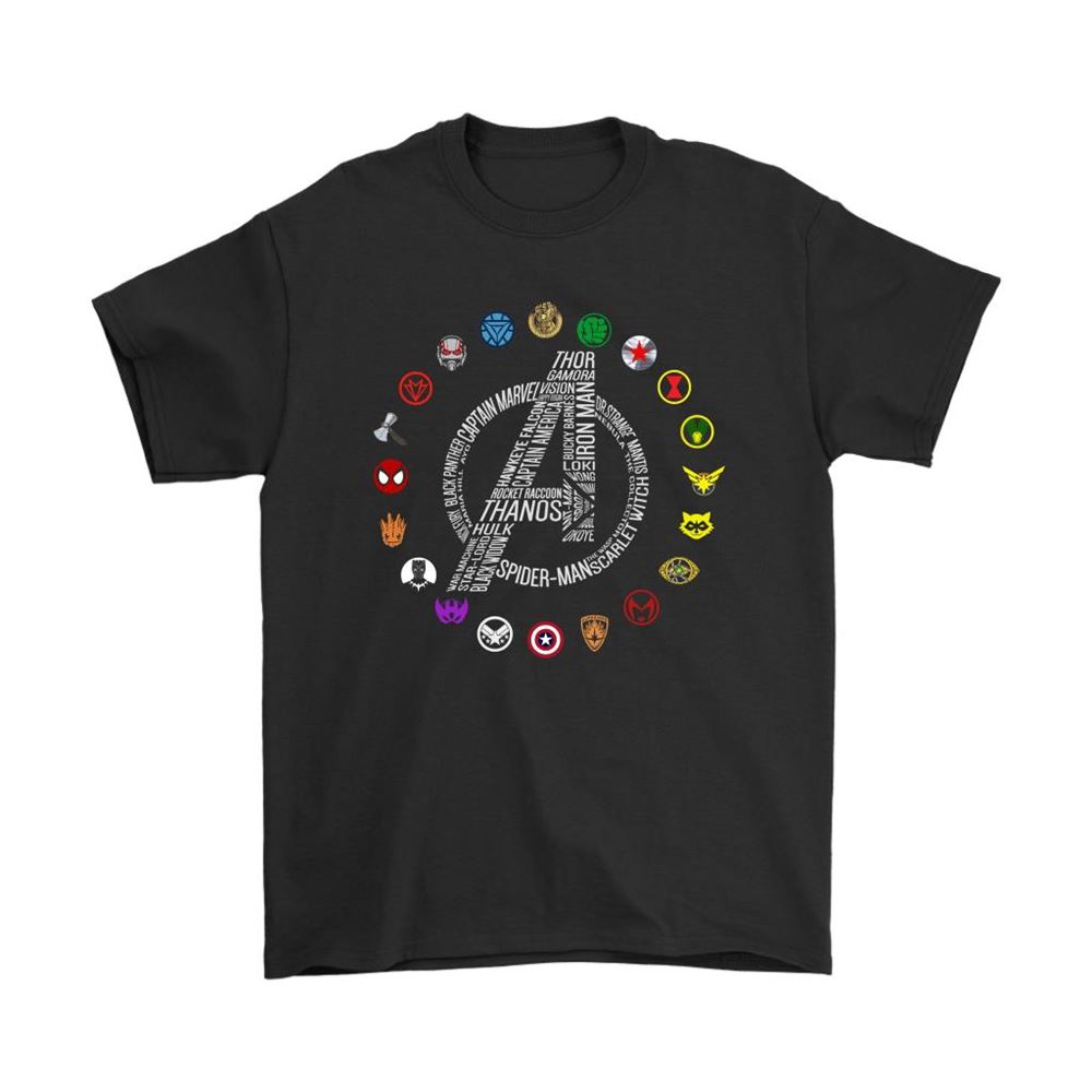 The Avengers Name And Characters Logo Shirts