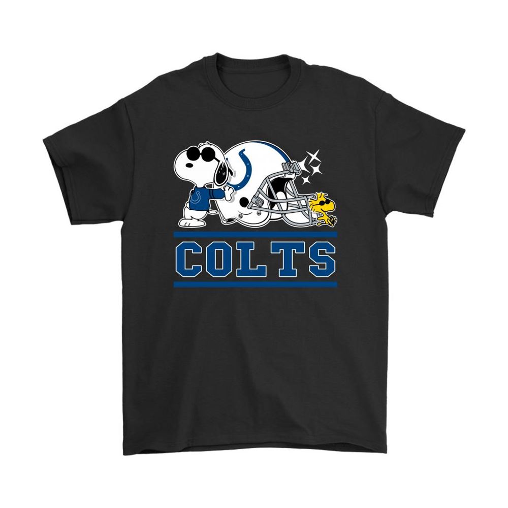 The Indianapolis Colts Joe Cool And Woodstock Snoopy Mashup Shirts