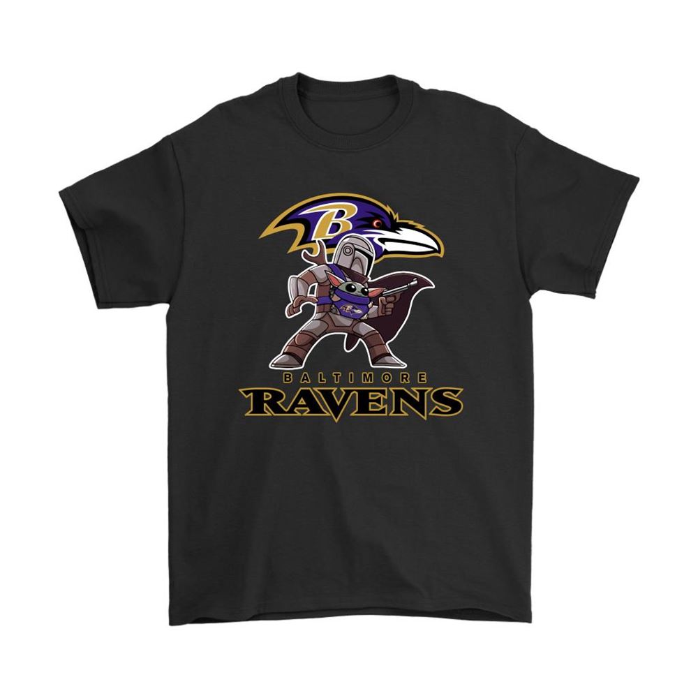 The Mandalorian Baby Yoda Baltimore Ravens Nfl Shirts