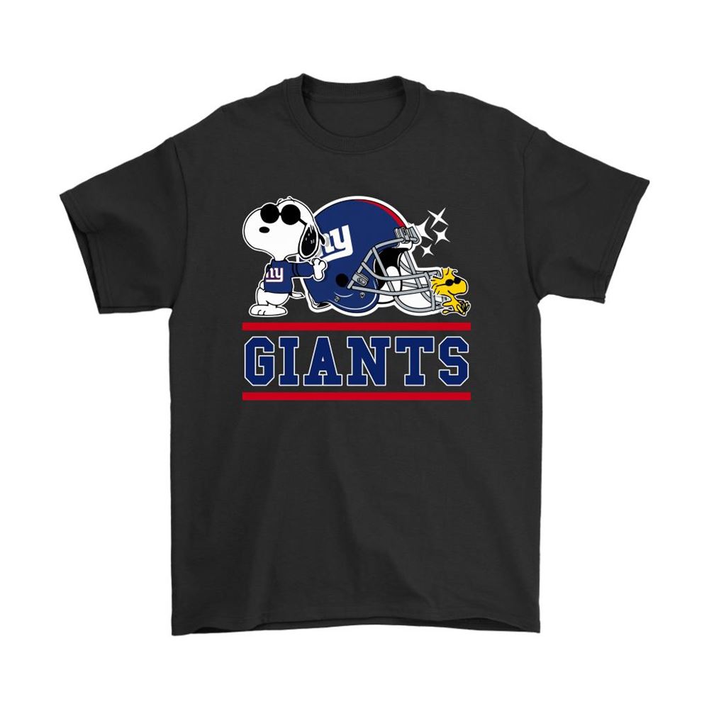 The New York Giants Joe Cool And Woodstock Snoopy Mashup Shirts