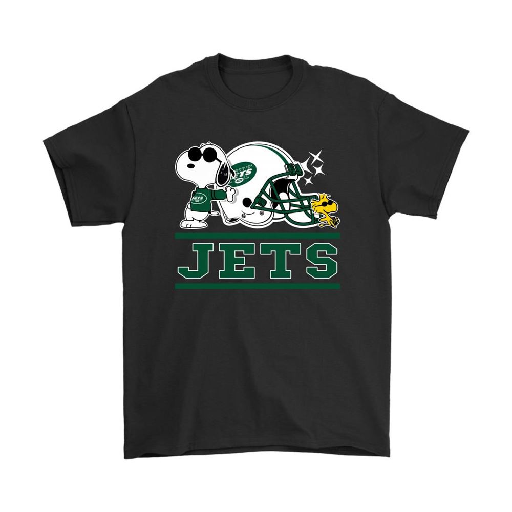 The New York Jets Joe Cool And Woodstock Snoopy Mashup Shirts