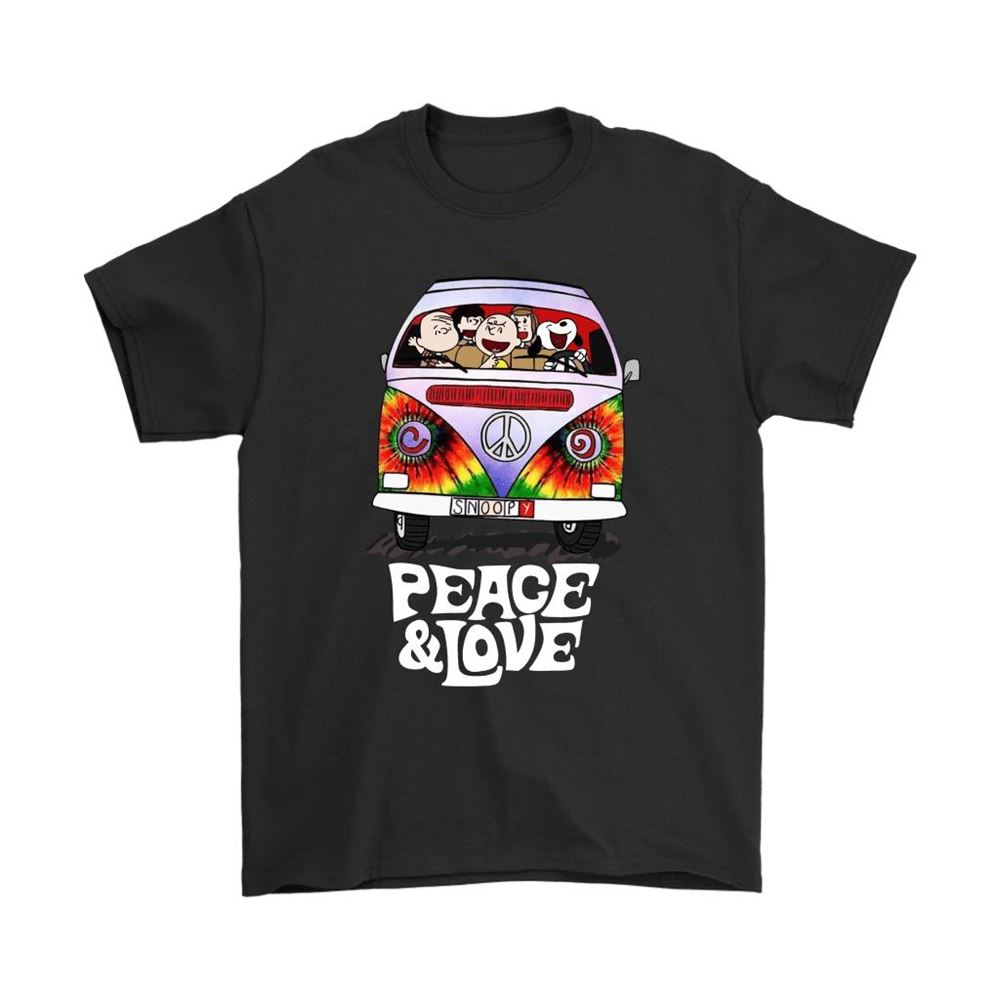 The Peanuts Love And Peace Van Snoopy Hippie Shirts